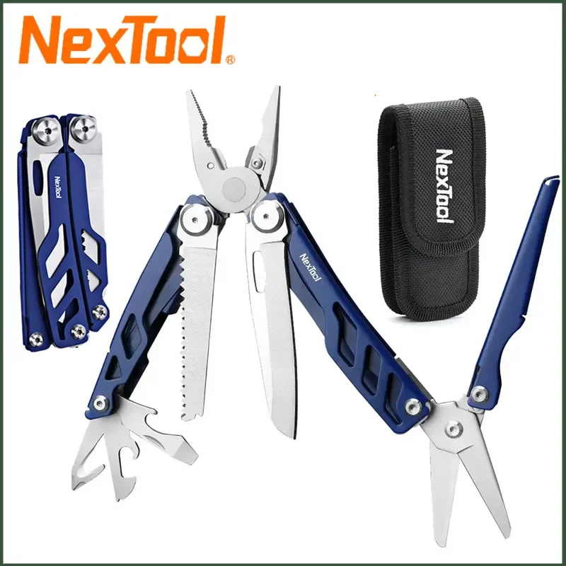 

NexTool Flagship Pro Multitool Pliers 16 in 1 Multi-functional edc Outdoor Hand Tools Pocket Knife Saw Scissors Blue Color