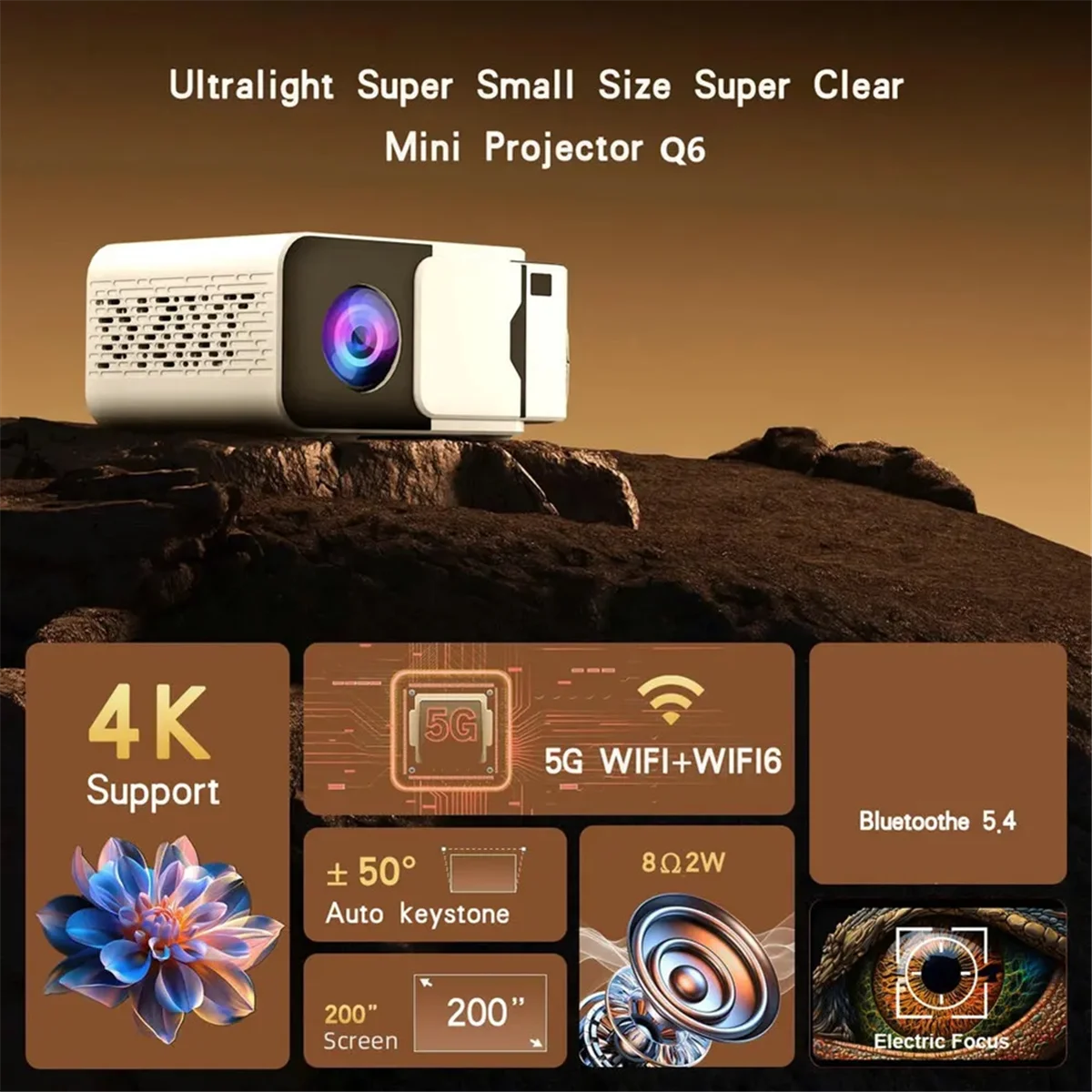 NEW!! MiniT5 Home HD Projector Mini Portable Mini Smart Phone Home Theater Projection US Plug