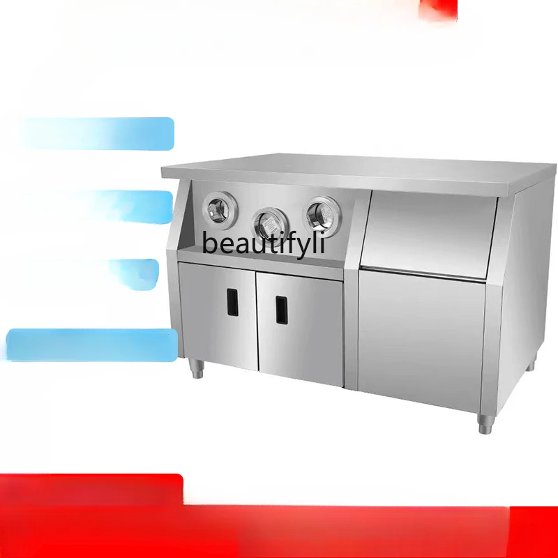 

Center Island Workbench Stainless Steel Workstation Operation Hamburg Shop with Cup Splitter