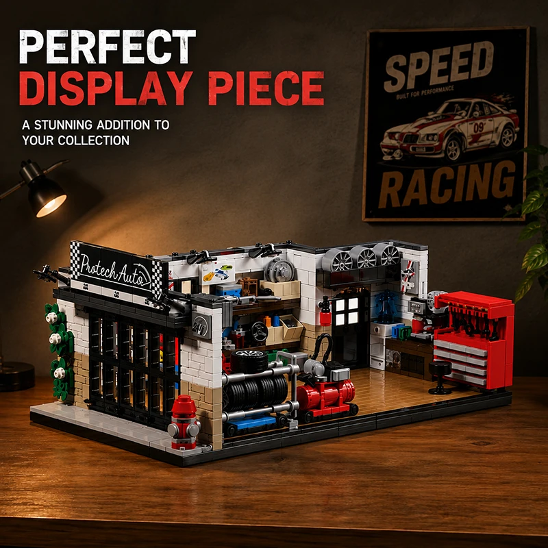 1047Pcs Classic American-Style Garage MOC Building Blocks Sets DIY Bricks Building Toys Ornament Creative Toys Gifts Adult