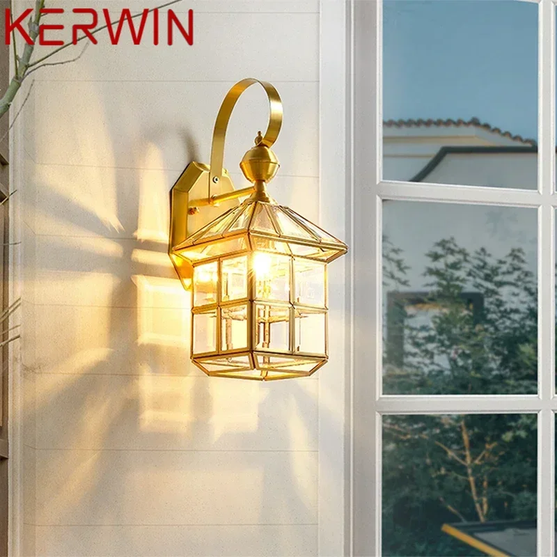 

KERWIN современные латунные уличные настенные светильники, простота, водонепроницаемые, креативные, для балкона, прихожей, двора, виллы, ворота, отеля
