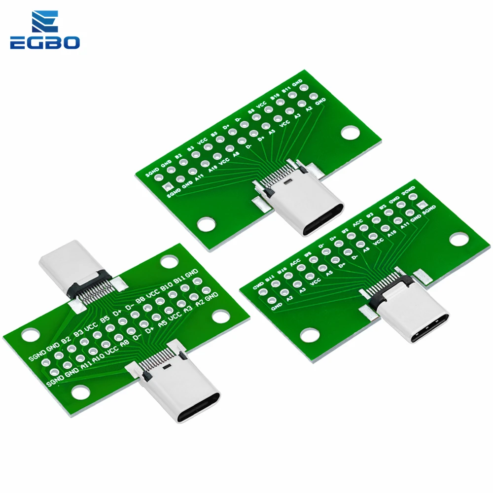 Type-C ตัวผู้ไปทีเสียบยูเอสบี3.1ทดสอบบอร์ด PCB ปลั๊กคอนเนคเตอร์ประเภท C 24P 2.54มม. สำหรับสายข้อมูลการถ่ายโอนสายเคเบิล