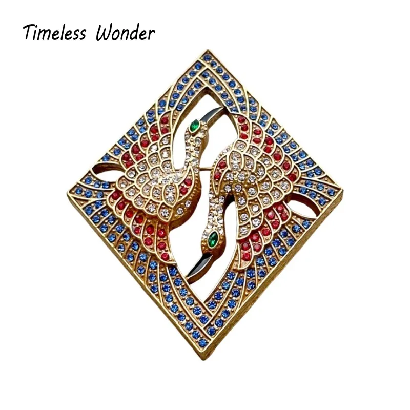 

Timeless Wonder Fancy Zircon Swan Couple Brooch Pins for Women Designer Jewelry Runway Top Medieval Gift Rare Broches Cute 3555