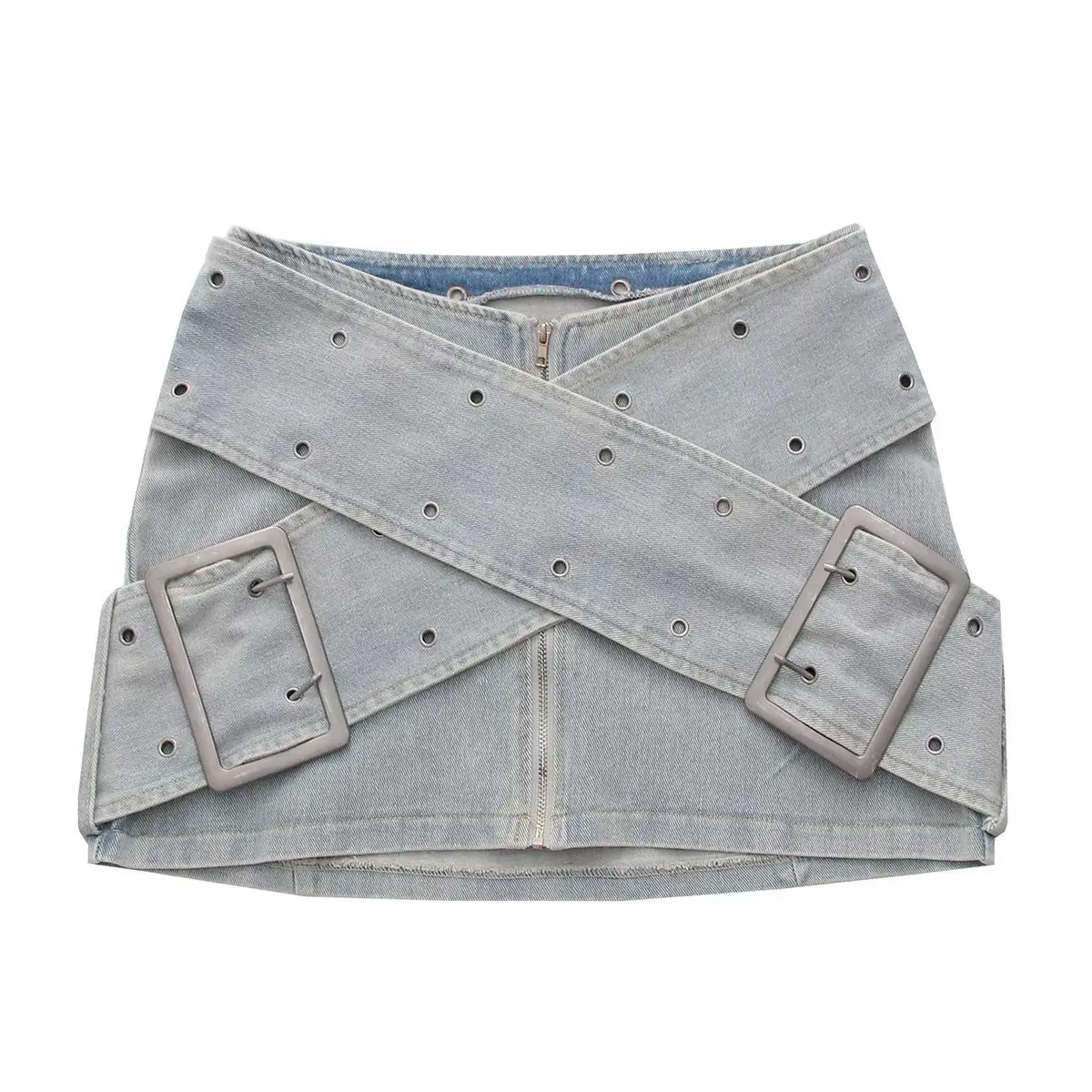 casual fashion women Cross waistband sexy low waisted denim mini skirts women denim jeans