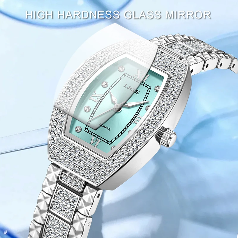 

LIGE TOP женские часы оригинальные роскошные элегантные часы с бриллиантами модные женские часы из нержавеющей стали водонепроницаемые часы кварцевые часы
