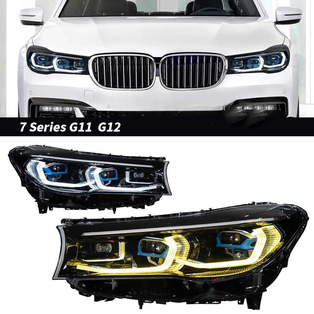 

Подходит для фар BMW 7 серии 16-18 G11 G12, не требует модификации бампера, золотые LED-линзы для фар.