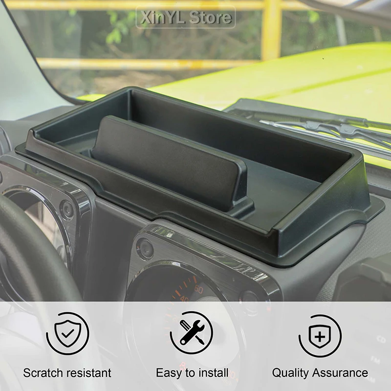 Car ABS Centre Console Mobile Phone Holder Storage Box For For Suzuki Jimny 2019 Up Car Mount Accessories Black