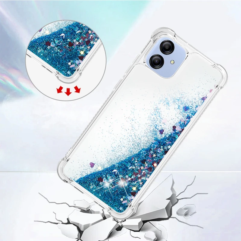 For Samsung Galaxy A04 Cover Quicksand Dynamic Liquid Case on for Samsung A 04 A04E A04S SM-A045F A047F A042F Phone Case Fundas