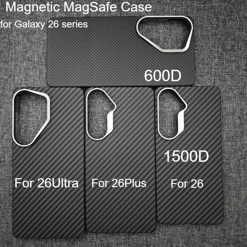 

For Samsung Galaxy S26 Ultra Magnetic Carbon Fiber Case Magnetic Case Aramid Fiber Cover for Galaxy S26/S26 Plus Phone Case