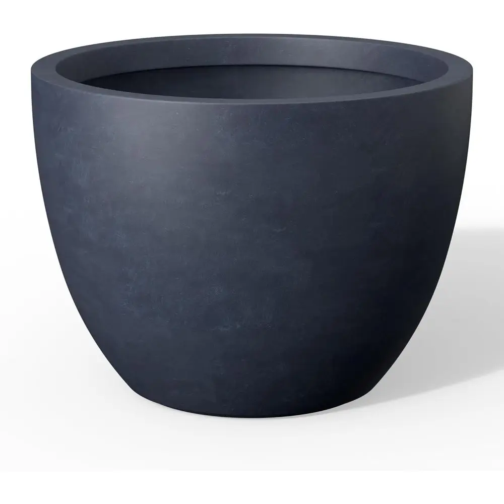 

14.2 Round Concrete Planter - Large Outdoor/Indoor Pot with Drainage, Ideal for Gardens and Patios, Charcoal