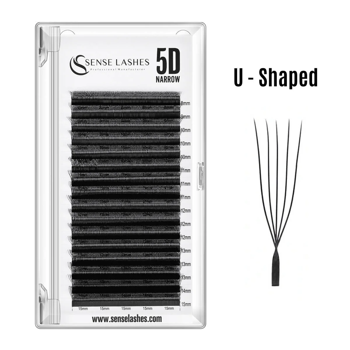 SENSE LASHES 3D 4D 5D U-shaped Eyelash Extension New Style U Shape W Lashes Premade Fans Lightweight Fluffy Faux Mink Eyelashes