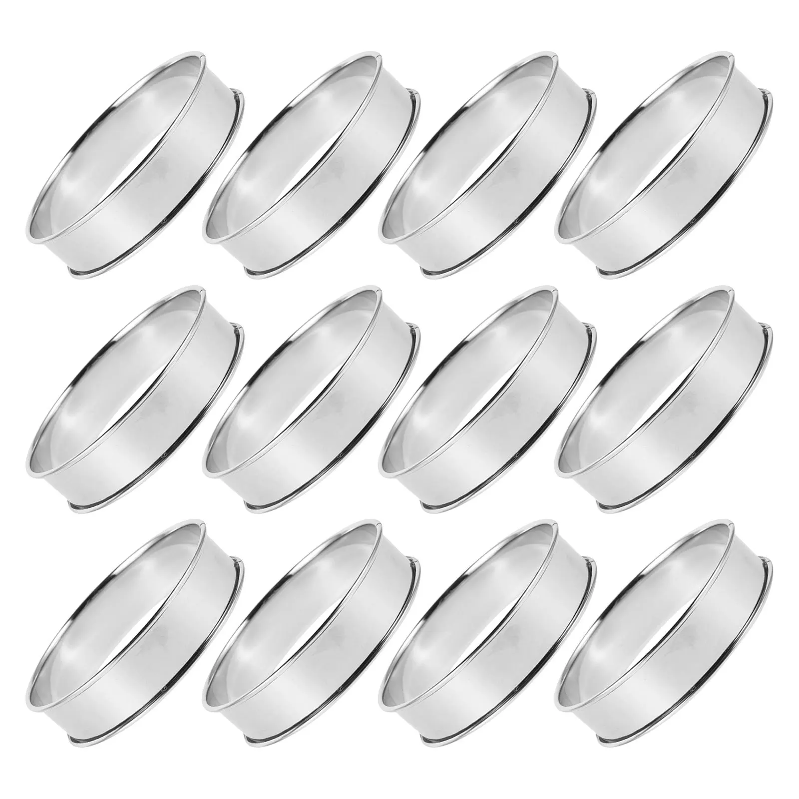 

12Pcs Nonstick Crumpet Rings Stainless Steel 3.34 Inch Double Rolled Edge Baking Molds for Muffins Cookies Tarts Cake Pastry