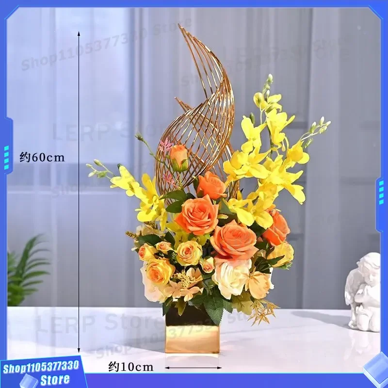 Artificial Flower Arrangement for Living Room Decor Hotel Front Desk Centerpiece Faux Floral Table Ornament Home Office