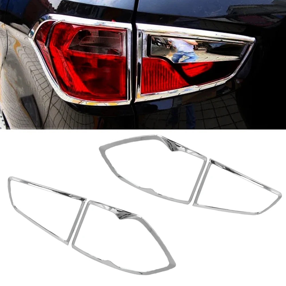 

4PCS ABS Car Taillight Lamp Chrome Frame Car Taillight Lamp Trims ABS Chrome Covers Suitable for Ford Ecosport 2013-2017