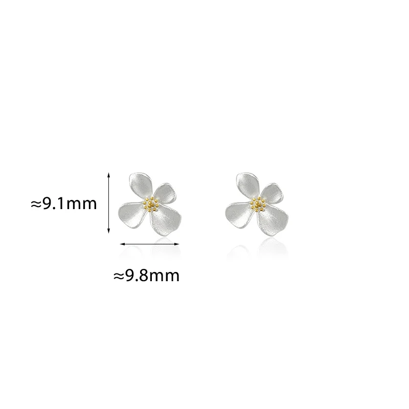 حقيقي 925 فضة صغيرة غير النظامية قرط صغير زهري للنساء الحد الأدنى غرامة مجوهرات هندسية البوهيمي اكسسوارات