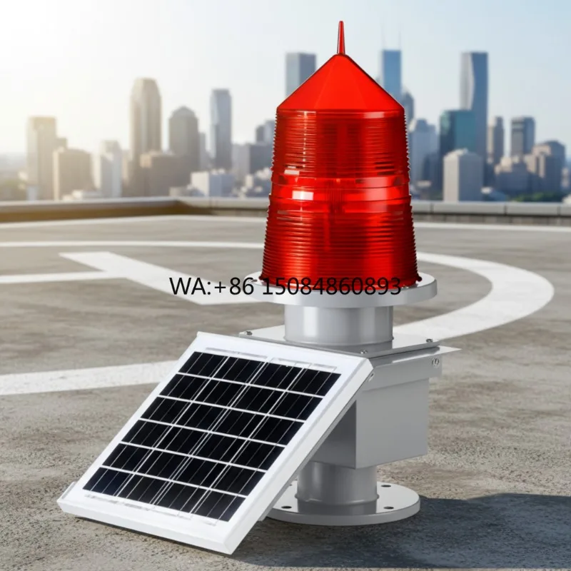 

Solar Obstruction Light LED Red Beacon IP65 for Wind Farm Aviation Safety Marking Solar panel power generation