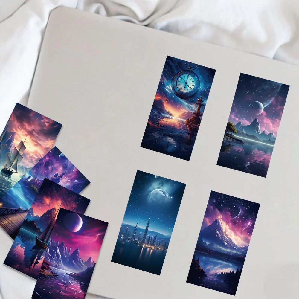 50pcs INS Style Starry Sky Sticker Night View Cartoon Graffiti Sticker Waterproof DIY Laptop Guitar Phone Envelope Art Aesthetic