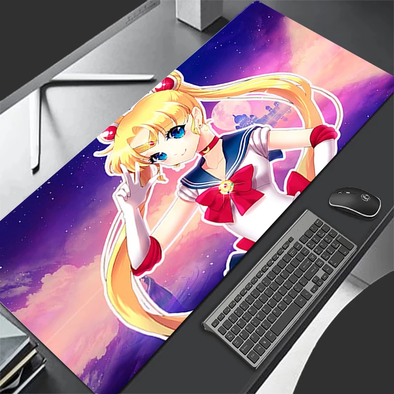 Mouse Pad Gamer S-Sailor M-Moon beautiful Girl big Keyboard NonSlip Rubber Computer Rug Carpet Desk Mat PC Gamer 90x40 MousePad