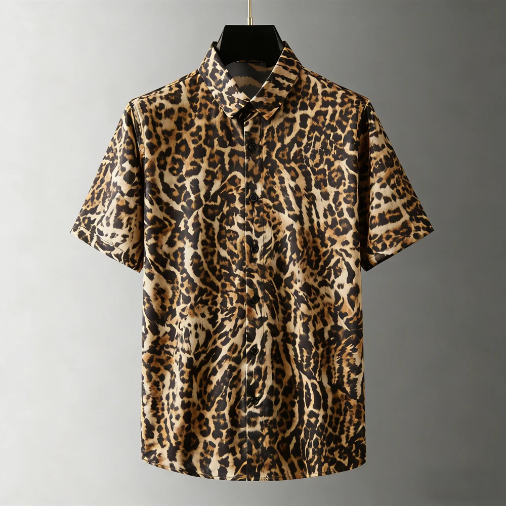 

Men's summer cool short-sleeved shirts natural pattern landscape 3D printed shirts men's vacation casual formal social tops men
