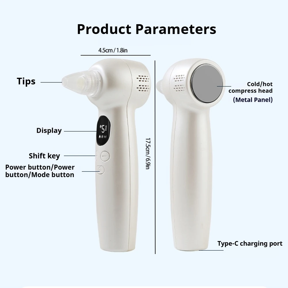 ประคบร้อนและเย็น สิวหัวดํา ดูดใบหน้า สิวหัวดํา ทําความสะอาดรูขุมขน เครื่องมือความงามบนใบหน้า