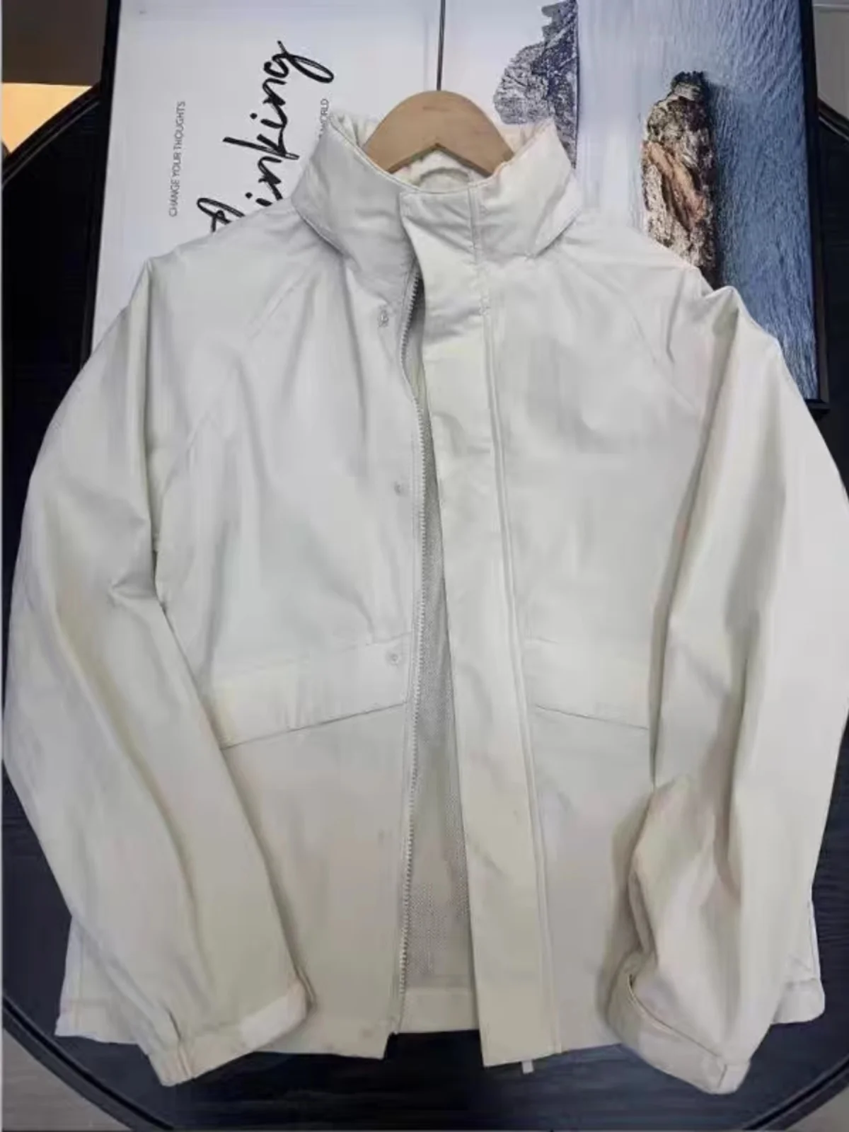 

Spring Autumn New Hat Jaet Men's Casual ket Workwear Pure Color Loose Fit Multi-ket Outerwear Faionable Youth