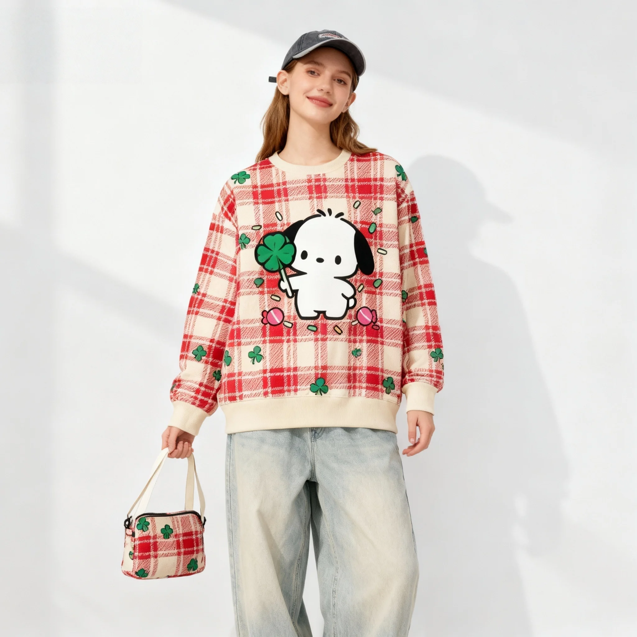 جديد سانريو الأسرة بودنغ الكلب الأذن الكبيرة الكلب سلسلة حلوة ورائعة حفلة عيد الميلاد سوبر كبيرة المرأة الخريف/الشتاء هوديي #3