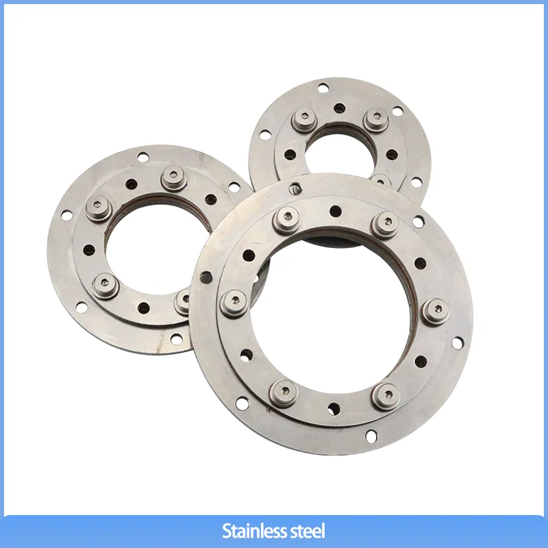 Adjustable Damping Rotating Bearing 304 Stainless Steel Round Flange Plate 360-degree Stop Oversized Hole Hinge