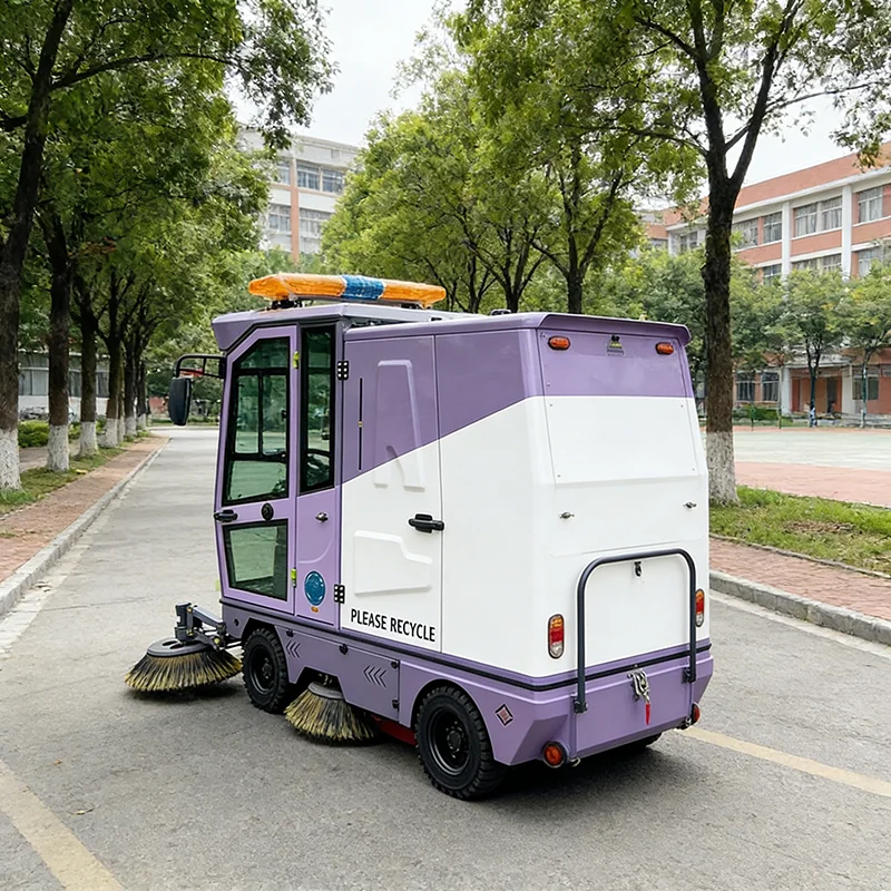 Small Ride On Sweeper with High Density Brushes for Parking Lot and Indoor Warehouse Maintenance