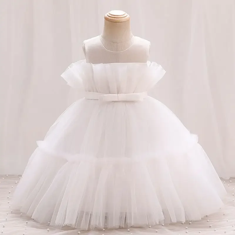 

Baby Girl 0-10Y Sleeveless Mesh Princess Tutu Newborn Girl Wedding Party Dress Baby Girl 1st Birthday Dress