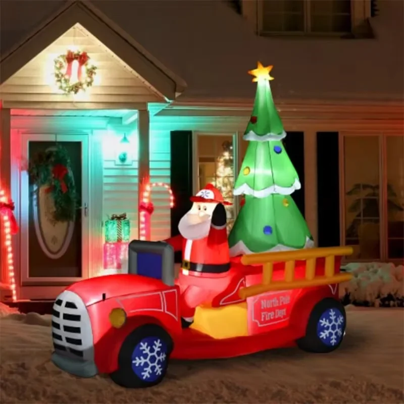 Christmas Inflatable Outdoor Toy Santa Claus Car Hat Christmas Tree Penguin Large Outdoor Christmas Inflatable Decorations