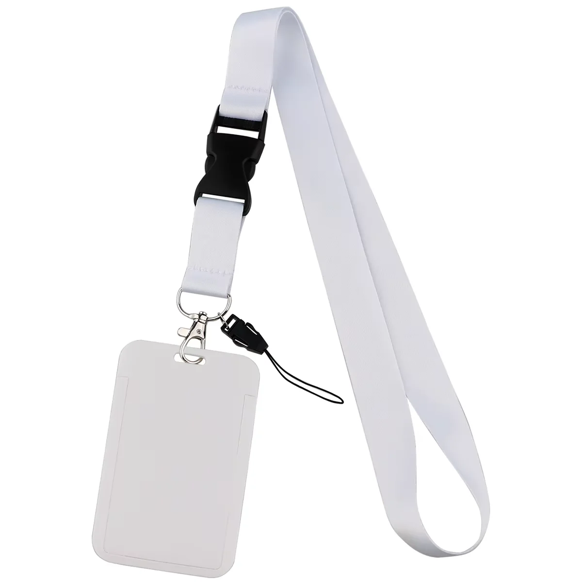 Pure Lanyard Keychain with ID Card Holder Cell Phone Charm Multi-function Neck Straps for Keys Keychain Badge Holder Accessories image 3