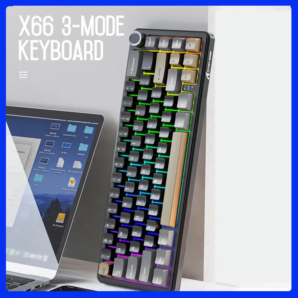 

Attack Shark X66 mechanical keyboard Bluetooth three-mode linear axis heat exchange GASKET structure gaming e-sports keyboard