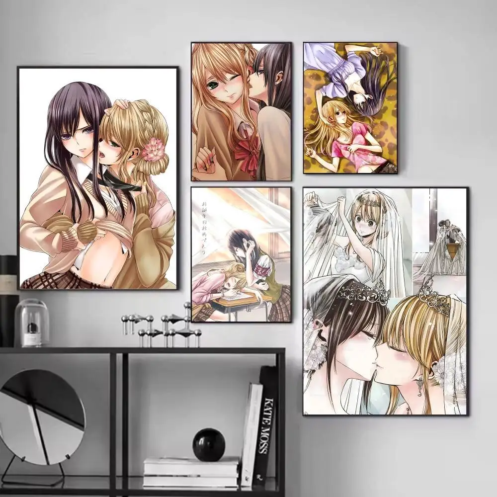 Japanese Anime C-Citrus Manga Posters Fancy Wall Sticker for Living Room Bar Decoration Wall Decor