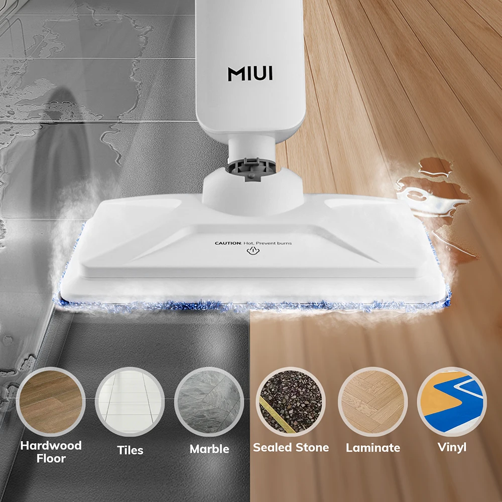 MIUI-ممسحة بخار كهربائية للأرضيات الصلبة ، منظف بخار يدوي متعدد الأغراض ، بلاط وأرضيات صفح ، خفيف الوزن