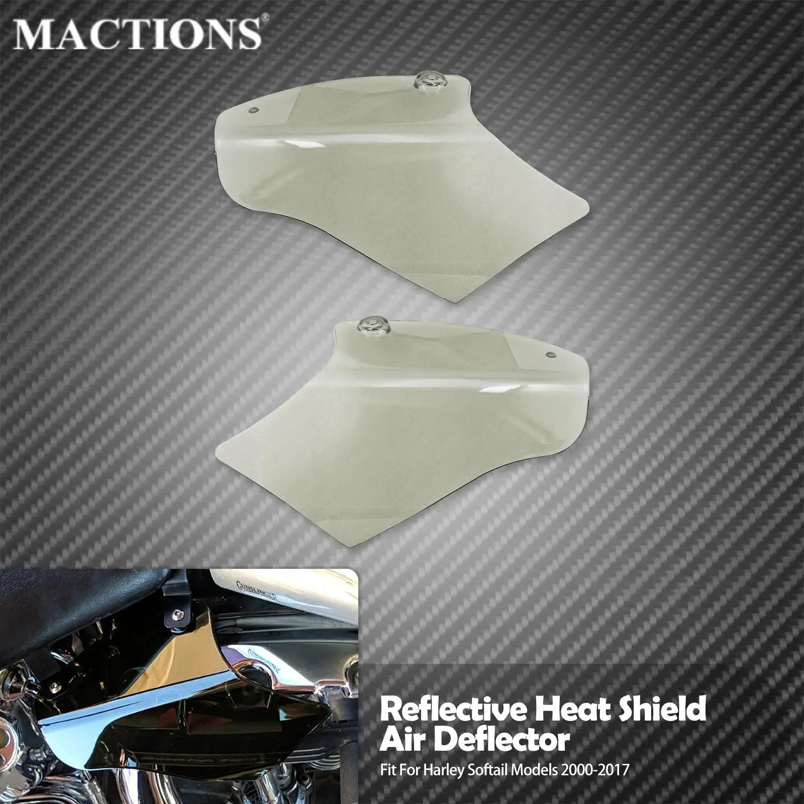 Motorcycle Air Deflector ABS Reflective Saddle Shields Air Heat Deflector For Harley Softail FLSTF FLSTN FLS Deluxe Fatboy Slim