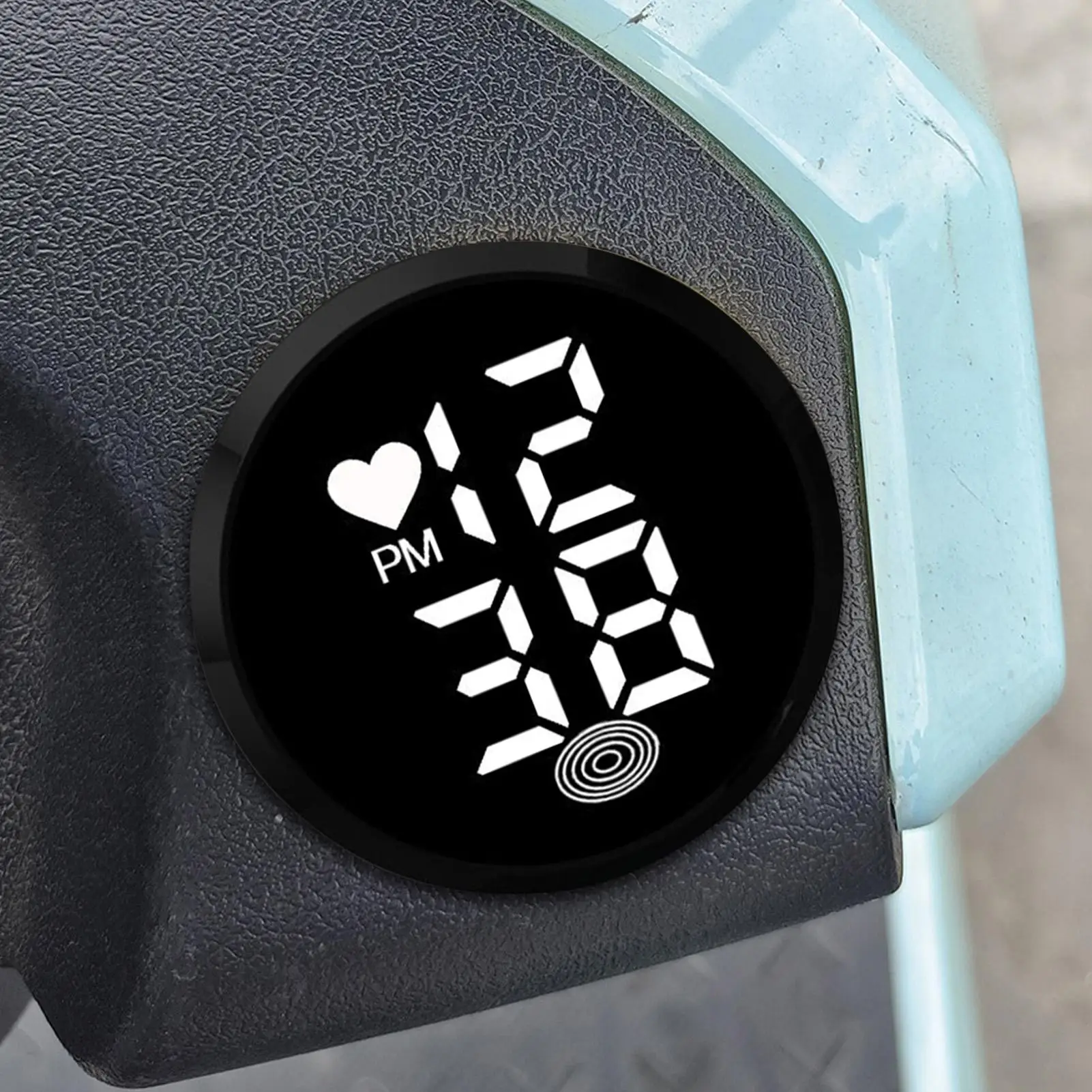 Jam Tempel untuk Dasbor Mobil Motor, Jam Digital Perekat Tempel, Jam Tampilan Waktu LED Kecil untuk Ventilasi AC Motor, Truk