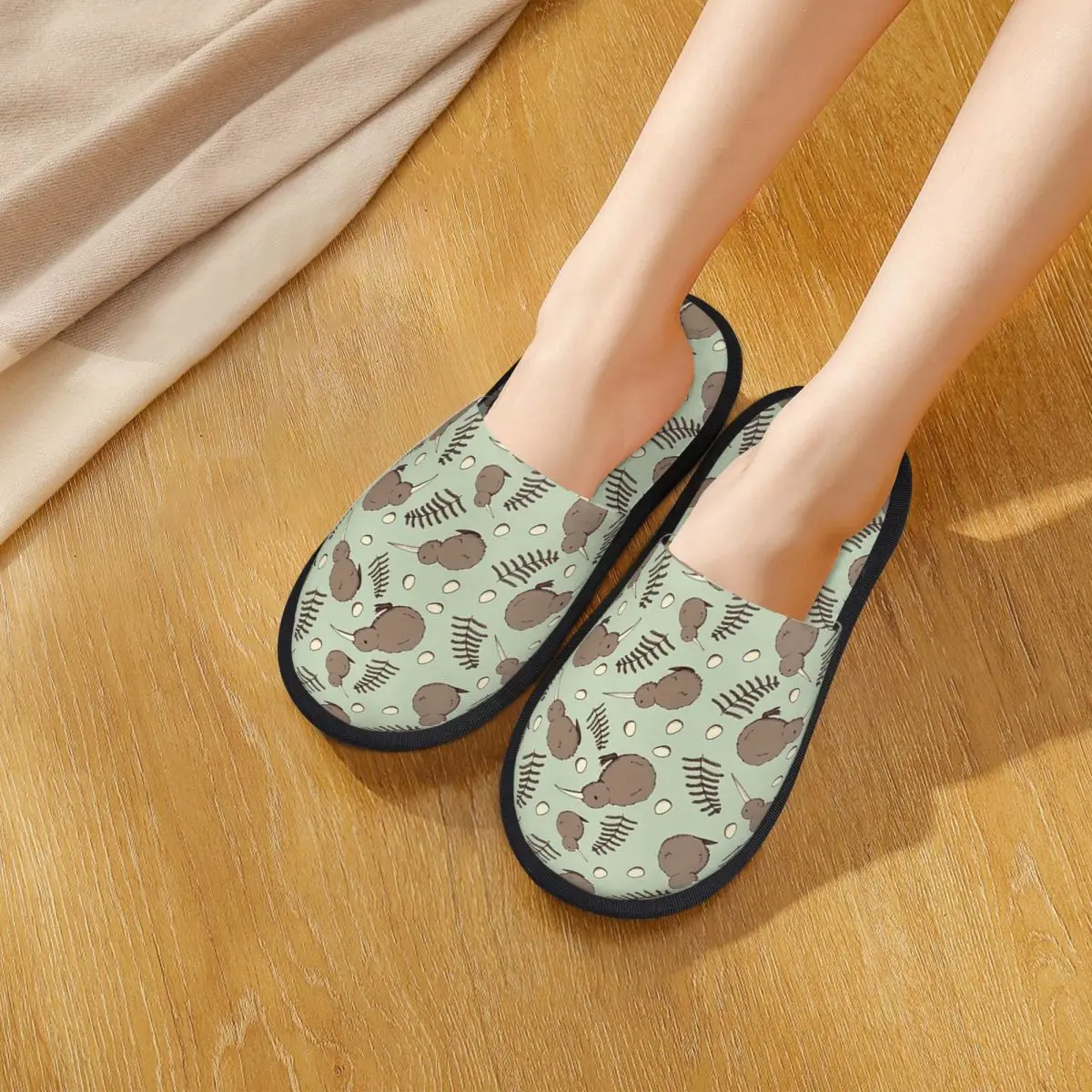 Custom Kiwi Bird Slippers Memory Foam Warm Soft Women House Slipper Bedroom Comfy Shoes