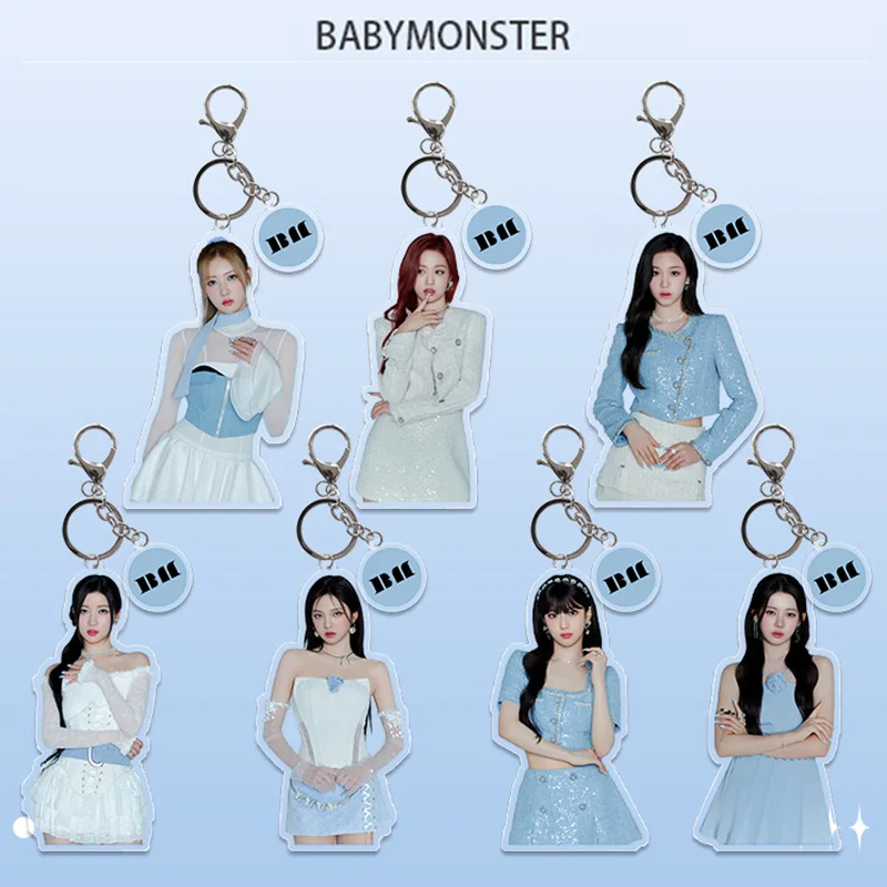 1/7Pcs Kpop Babymonster FOREVER Acrylic Keychains Ahyeon Chiquita Ruka Rora Fashion Keyring Bag Key Accessories Fans Decor Gifts