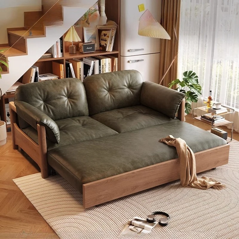 

Nordic Luxury Sofas Genuine Leather Apartment Convertible Bedrooms Sofas Comfortable Elegant Bases Y Marcos De Cama Furniture