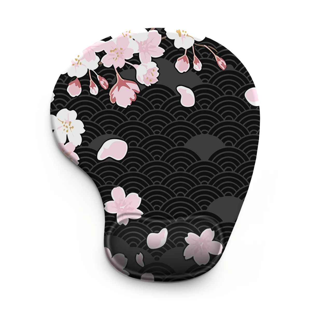 Oriental Cherry And Wave Mouse Pad Wrist Ergonomic Soft Anti-Slip Wrist Rest Support Mat Computer Mouse Pad for Office  PC