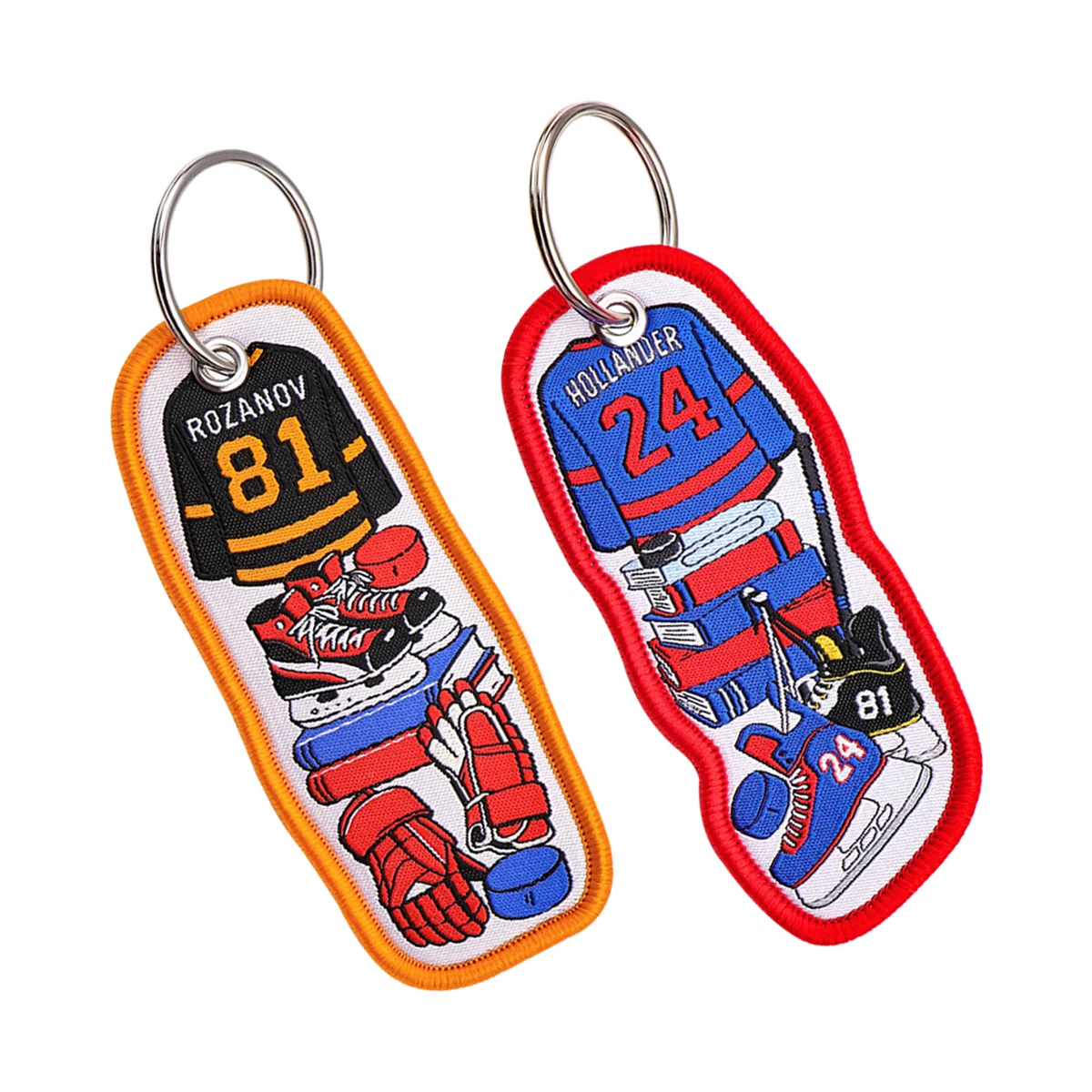 24/81 TV Show Embroidery Key Fobs Heated Rivalry Key Tags Keychains for Motorcycles Cars Fashion Key Rings Accessories Gift 1Pcs