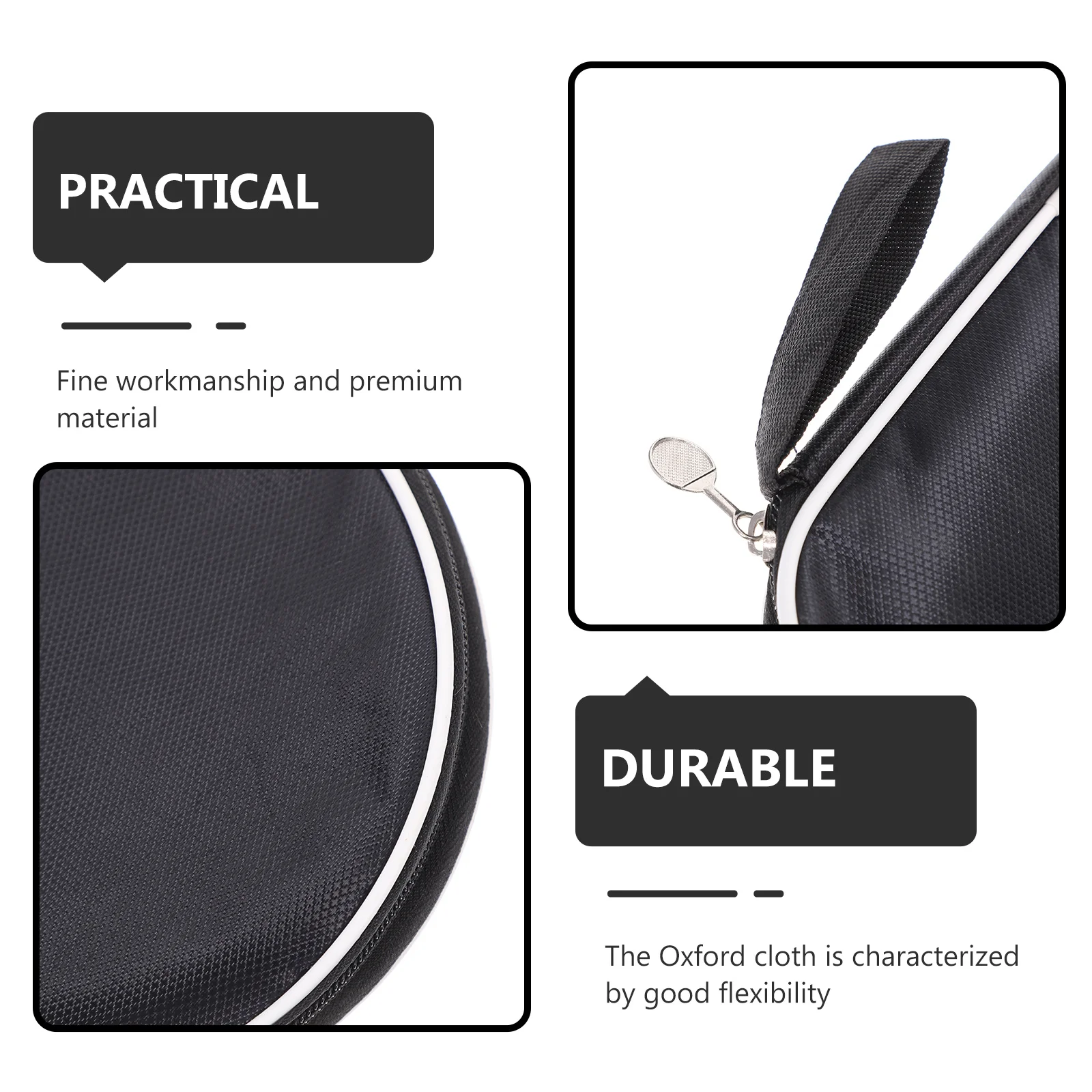 حقيبة مضرب تنس الطاولة من قماش أكسفورد، حقيبة تخزين مرنة عالية الكثافة، منظم بونج، قابل لإعادة الاستخدام، واقي عملي