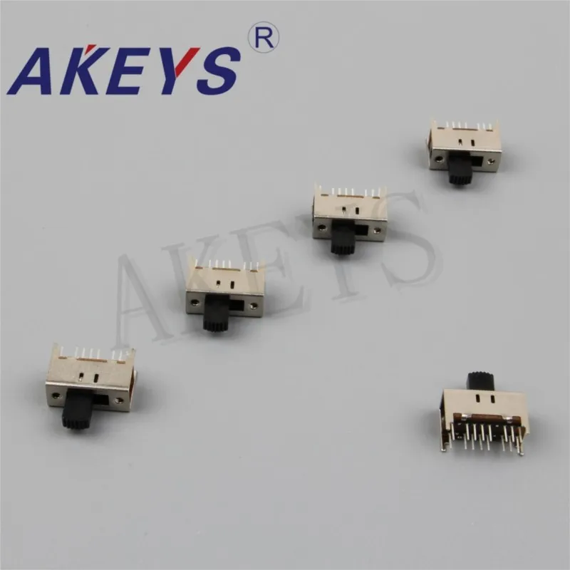 10PCS SS-43D01 4P3T-G5/G7/G9/G14  Four pole three throw 3 position slide switch 16 pin DIP type with 4 fixed pin handle heights