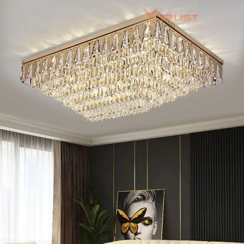 Modern LED Crystal Ceiling Chandelier Lamp Luxury Crystal Lighting Plafonnier Chandelier Lighting Living Room Bedroom Restaurant