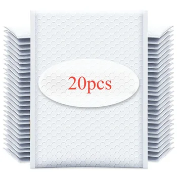 Enveloppes à bulles en mousse blanche, 10 à 20 pièces, sacs d'expédition en Poly bulle, sacs d'emballage auto-scellants pour magazines 11cm 15cm 23cm