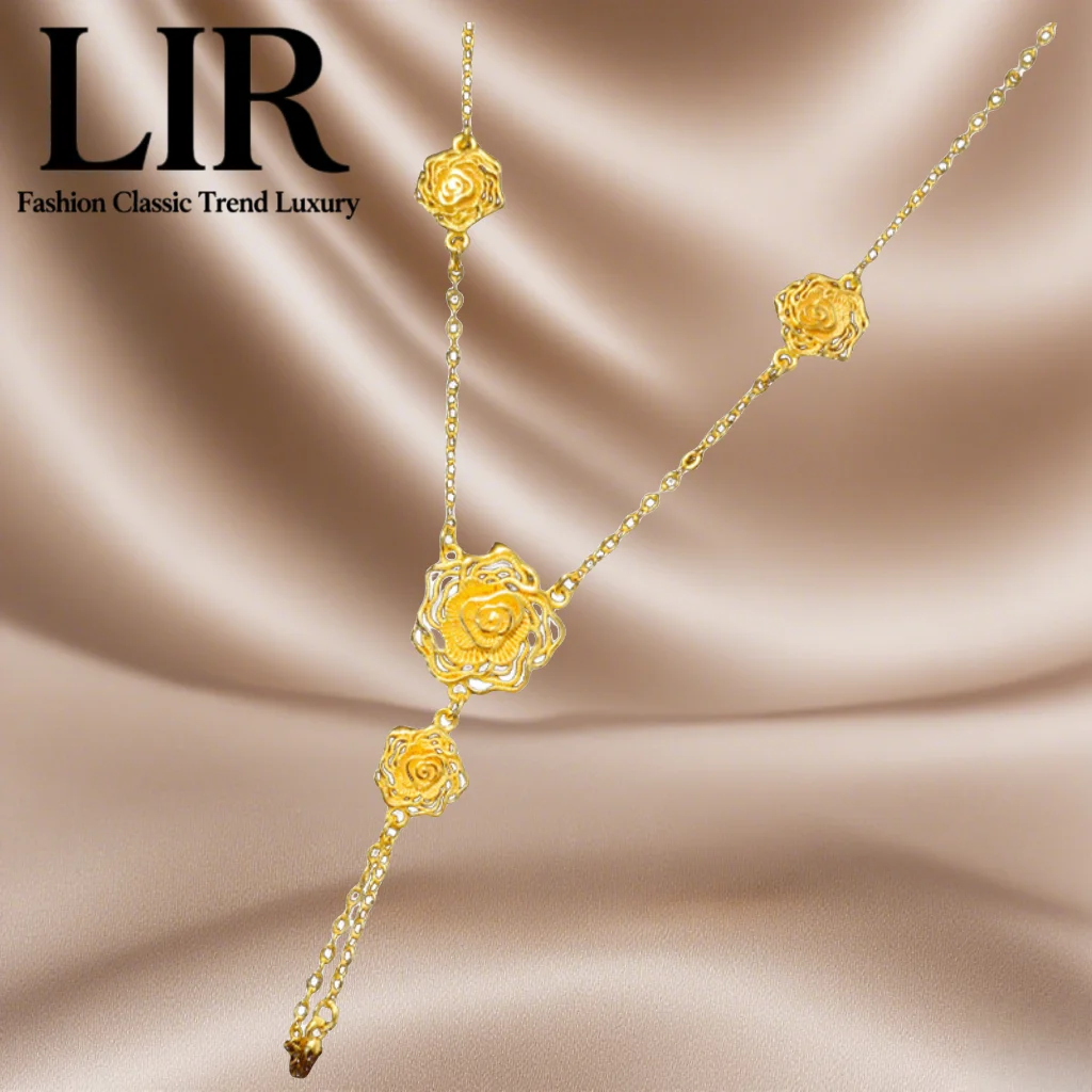 

Изысканная подвеска в виде 3D-розы LIR: неувядающее, недеформируемое ожерелье, увеличивающее шею, модные женские украшения