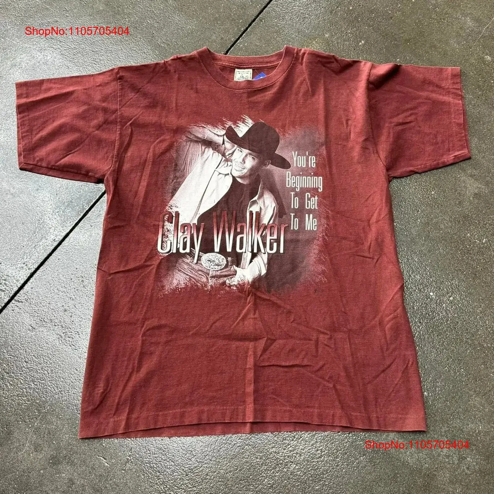 Vintage 90s Clay Walker You re Beginning To Get Me Country Music Tour T Shirt long or short sleeves vintage Washed Slightly