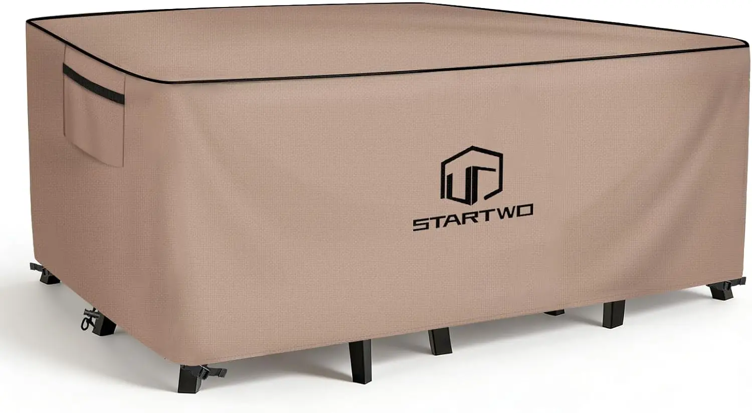 

Waterproof Patio Furniture Cover for Sofa Table and Chairs with Elastic Hem and Air Vents 110x84x28 inch Brown