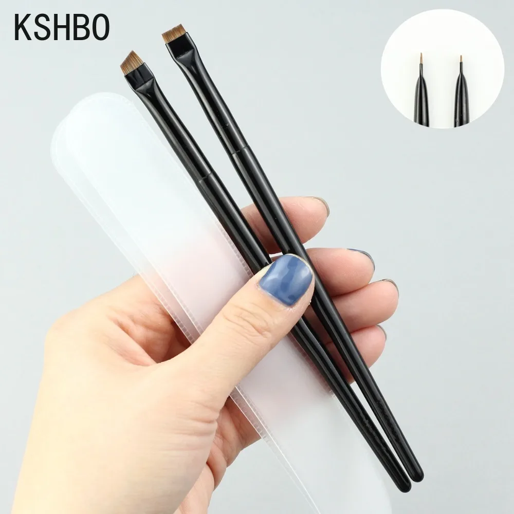 Blade Eyeliner Brush Eyebrow Brush Portable Flat Fine Eye Liner Brow Contour Makeup Brushes Cosmetic Beauty Makeup Tool 1/2pcs