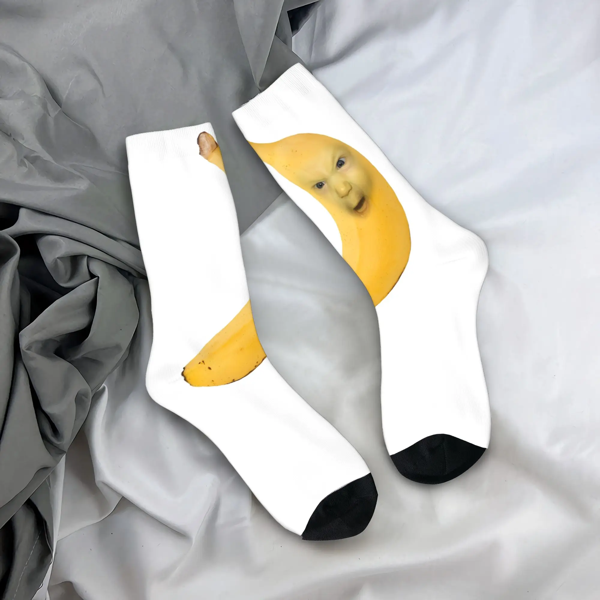 مضحك سخيف AI الموز الجنرال Z ميمي الدماغ الفكاهة الفاكهة عشاق الجوارب المضادة للانزلاق جوارب الرجال الجوارب المريحة الخريف الجوارب